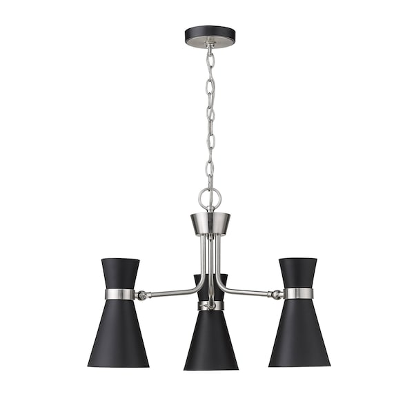 Soriano 3 Light Chandelier, Matte Black